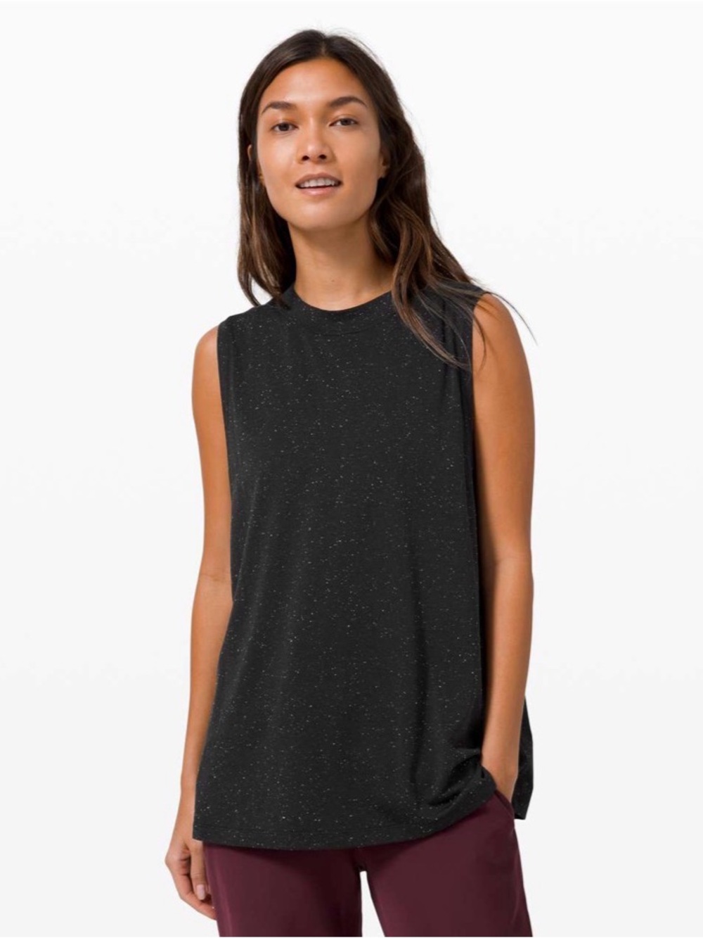 Lululemon All Yours Boyfriend Tank Black / White 8 Pima Cotton Comfort